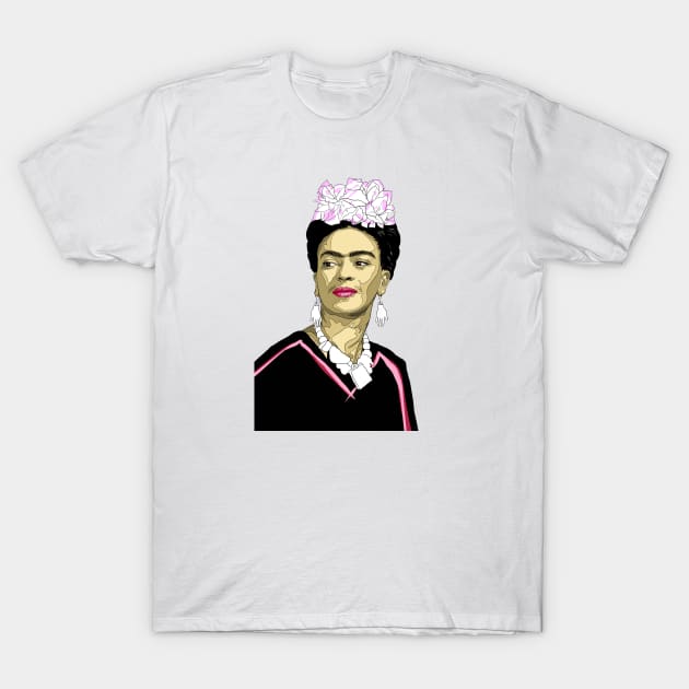 Frida Kahlo Pop Art Portrait T-Shirt by NibsonMother